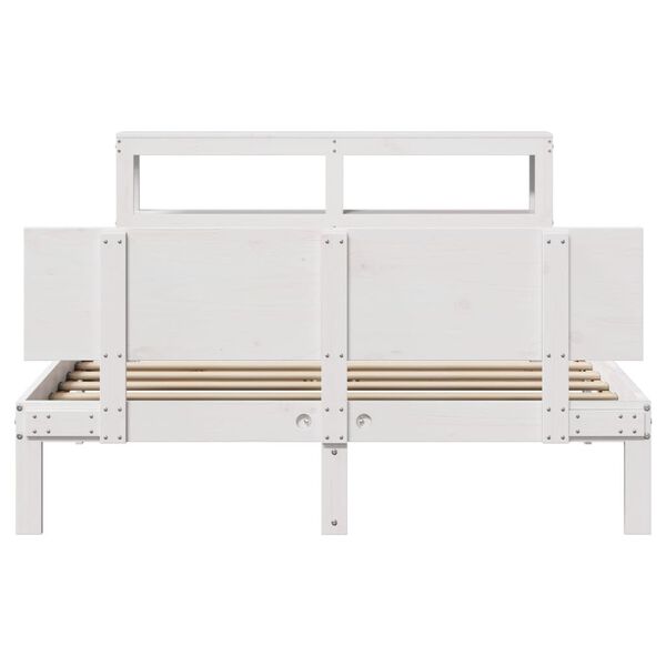 vidaXL Bedframe met hoofdeinde zonder matras 140x190 cm wit
