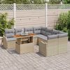 vidaXL Tuin Sofa Set met opslag 9 pcs Beige Poly riet