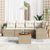 vidaXL Tuin Sofa Set 6 pcs Beige en wit