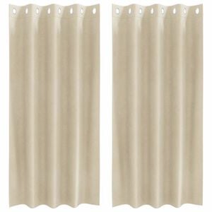 vidaXL Verduisterende gordijnen 2 st Cr&egrave;mekleurig 140 x 175 cm fluweel