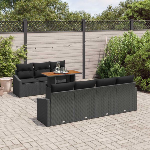 vidaXL Tuin Eetset met kussen Zwart en Bruin 100 x 55 x 73 cm