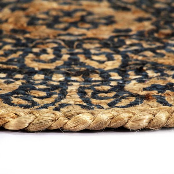 vidaXL Placemats 6 st rond 38 cm jute donkerblauw