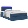 vidaXL Bed poef met matras en LED's 120x190 cm stof blauw