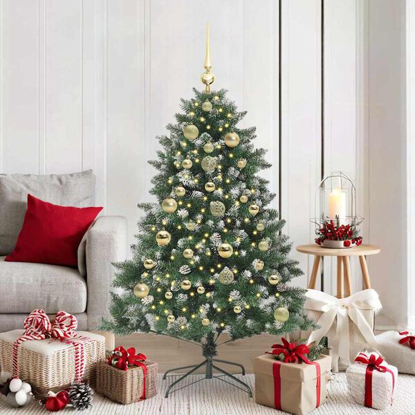 vidaXL Kunstkerstboom met 150 LED Groen 150 cm PVC en Plastic en Staal