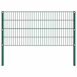 vidaXL Schuttingpaneel met palen ijzer 176,5x80 cm groen