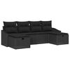 vidaXL Bankstel met kussen 6 pcs poly rattan