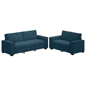 vidaXL 2-delige Loungeset met kussens fluweel blauw