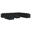 vidaXL 11-delige Loungeset met kussens poly rattan zwart