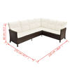 vidaXL 4-delige Loungeset met kussens poly rattan bruin