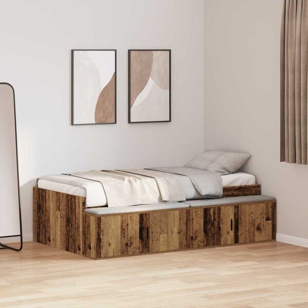 vidaXL Bedframe met lade Artisan Eiken 70 x 190 cm Bewerkt hout