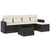 vidaXL 6-delige Loungeset met kussens poly rattan zwart