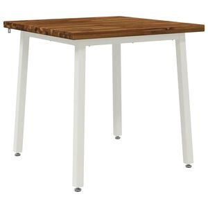 vidaXL 60 x 55 x 75 cm Massief Acaciahout Natuurlijk en Wit