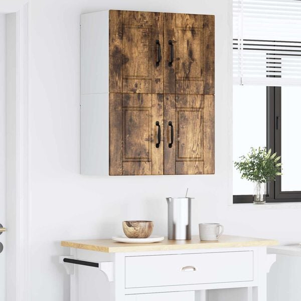 vidaXL Keukenkast 2 pcs Gerookt eiken 60 x 31 x 40 cm Bewerkt hout