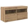 vidaXL TV Wandkast 80 x 30 x 40 cm Artisan Eiken Bewerkt hout