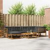 vidaXL Buiten bankenset met kussen 7 pcs Natuurlijk en Antraciet