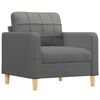 vidaXL Fauteuil met voetenbank 60 cm stof donkergrijs