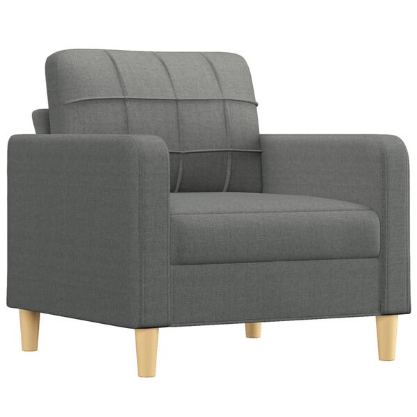 vidaXL Fauteuil met voetenbank 60 cm stof donkergrijs