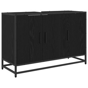 vidaXL Badkamerkast Zwart Eiken 90 x 33 x 60 cm Bewerkt hout
