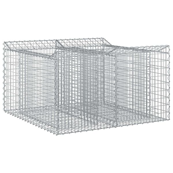 vidaXL Gabion Verhoogd Bed Zilver 100 x 100 x 60 cm