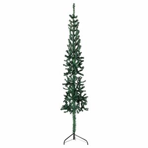 vidaXL Kunstkerstboom half met standaard smal 150 cm groen