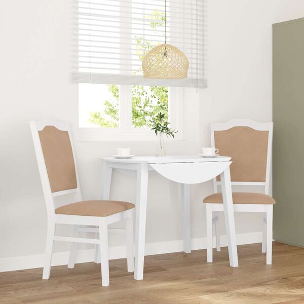 vidaXL Eetkamerstoelen met kussens 2 stuks wit massief hout rubber