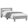 vidaXL Bedframe met hoofdbord bewerkt hout grijs sonoma 75x190 cm