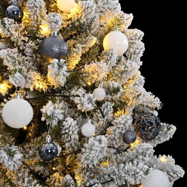 vidaXL Kunstkerstboom met scharnieren 300 LED's en kerstballen 240 cm
