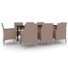 vidaXL 9-delige Tuinset met kussens poly rattan en glas