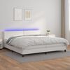 vidaXL Boxspring met matras en LED kunstleer wit 200x200 cm
