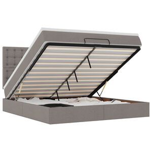 vidaXL Ottoman bed met matras en LED's 180x200cm stof taupe