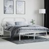 vidaXL Bedframe met hoofdbord metaal wit 140x190 cm