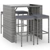 vidaXL 5-delige Tuinbarset met kussens poly rattan grijs