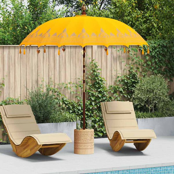 vidaXL Balinese Parasol Geel 215 x 215 x 260 cm