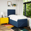 vidaXL Boxspring met matras stof blauw 80x200 cm