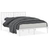 vidaXL Bedframe met hoofdbord metaal wit 140x200 cm
