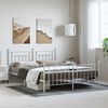 vidaXL Bedframe met hoofd- en voeteneinde metaal wit 183x213 cm
