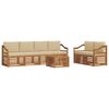 vidaXL Buiten bankenset 7 pcs Natuurlijk en Beige Massief Acaciahout