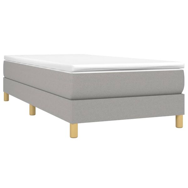 vidaXL Boxspring bed 90x200 cm stof lichtgrijs