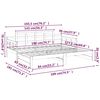 vidaXL Slaapbank uitschuifbaar massief grenenhout wit 2x(90x190) cm