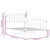 vidaXL Bedframe met hoofd- en voeteneinde metaal wit 100x190 cm