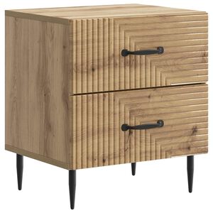 vidaXL Nachtkastje Artisanaal eiken 43 x 34,5 x 47,5 cm Bewerkt hout