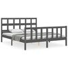 vidaXL Bedframe met hoofdbord massief hout grijs
