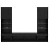 vidaXL TV Wand Eenheden met LED met LED 5 pcs Zwart Eiken Bewerkt hout