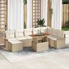vidaXL Tuin Sofa Set met kussen 9 pcs beige en cr&egrave;mekleurig