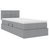 vidaXL Opbergbed met LED met matras Lichtgrijs 90 x 190 cm Stof