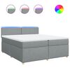 vidaXL Boxspring met matras stof lichtgrijs 200x200 cm