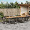 vidaXL 17-delige Tuinset met kussens poly rattan grijs