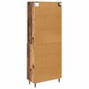 vidaXL Hoge kast Oud Hout 69,5 x 34 x 180 cm Geengineerd Hout en Glas