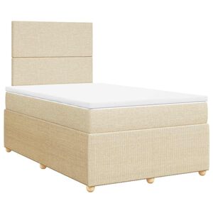 vidaXL Boxspring met matras stof cr&egrave;mekleurig 120x200 cm