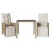vidaXL 3-delige Bistroset met kussens poly rattan beige
